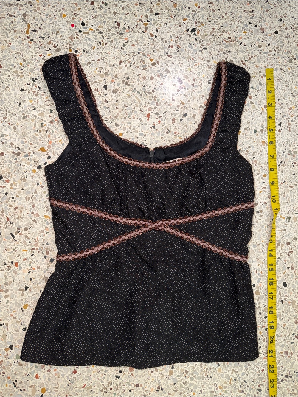Nanette Lepore brown bronze back zip top blouse going out top 4